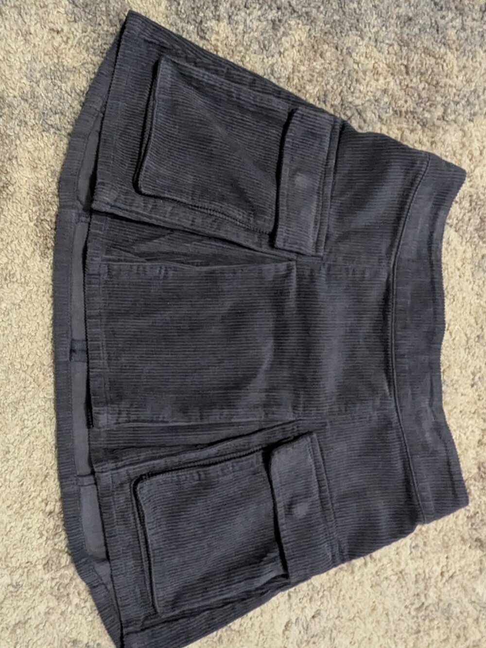 Gray Corduroy Mini Skirt